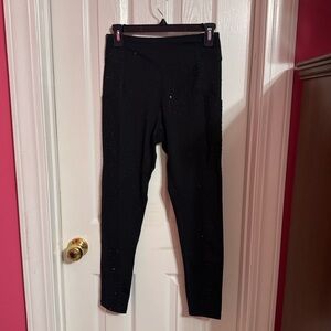 NWT Queen of Sparkles Black Rhinestone Leggings